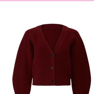 Theory 100% Merino Wool Burgundy Women's Sweater/Cardigan
